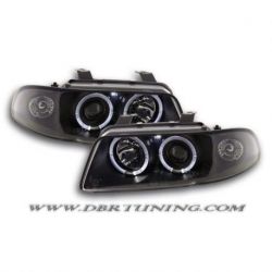 Coppia fari Angel Eyes Audi A4 B5 99-01 Neri