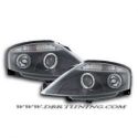 Gruppi ottici Angel Eyes Led Citroen C3 02-09 neri
