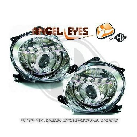 Gruppi ottici Angel eyes Led Fiat 500 07-15