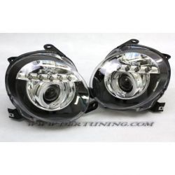 Gruppi ottici Angel eyes Led Fiat 500 07-15 neri