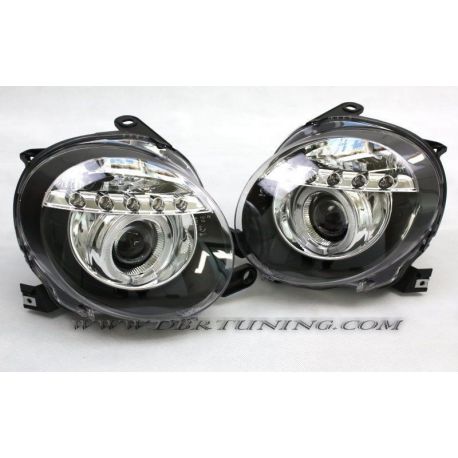 Gruppi ottici Angel eyes Led Fiat 500 07-15 neri