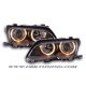 Fari Angel Eyes BMW 3 4porte E46 01-04 neri