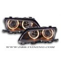 Fari Angel Eyes BMW 3 4porte E46 01-05 neri