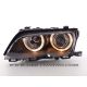 Fari Angel Eyes BMW 3 4porte E46 01-05 neri