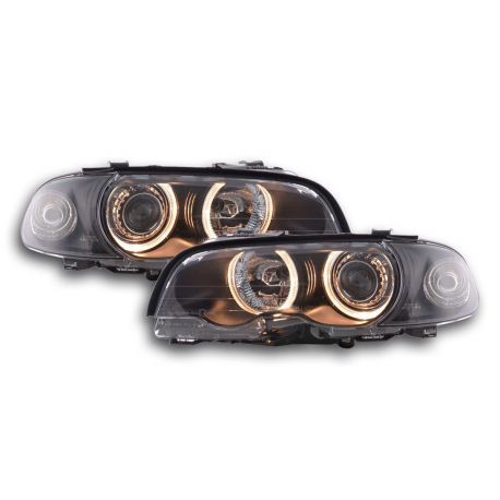 Coppia fari XENON Angel BMW 3 4porte E46 98-01 neri