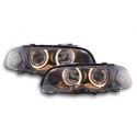 Coppia fari XENON Angel BMW 3 4porte E46 98-01 neri