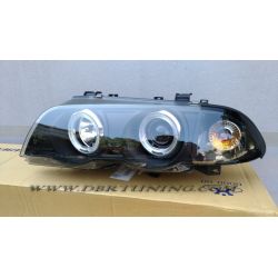 Coppia fari Angel Eyes Led BMW 3 E46 4porte 98-01 neri