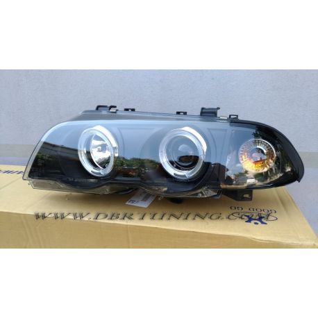 Coppia fari Angel Eyes BMW 3 4porte E46 98-01 neri