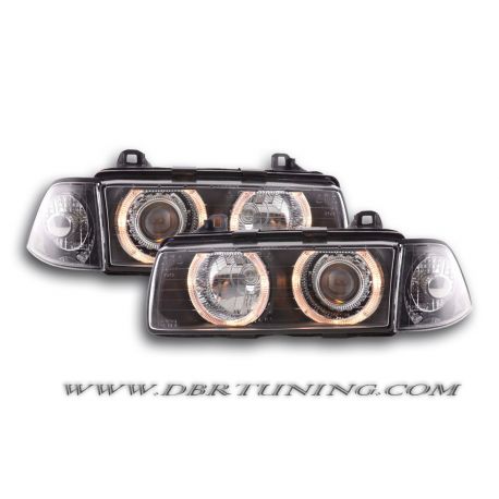 Coppia fari Angel Eyes BMW 3 coupè (E36) 92-98 neri
