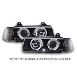 Coppia fari Led Angel Eyes BMW 3 4porte E36 92-98 neri
