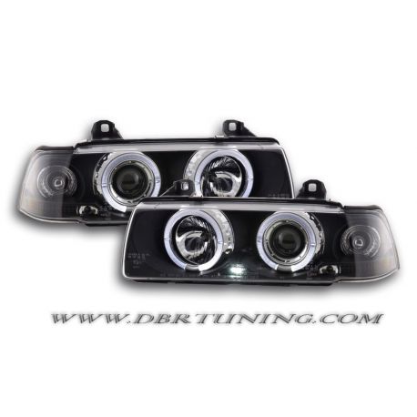 Headlights Led Angel Eyes BMW 3 coupè (E36) 92-98 black