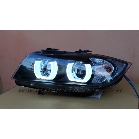 Fari XENON Angel Led TFL BMW 3 E90-91 05-08 neri