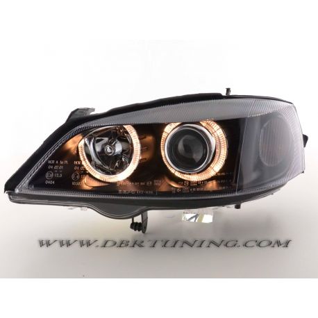 Coppia fari Angel Eyes Opel Astra G 97-04 neri