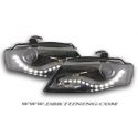 Coppia fari H7 DRL Audi A4 B8 07-11 neri