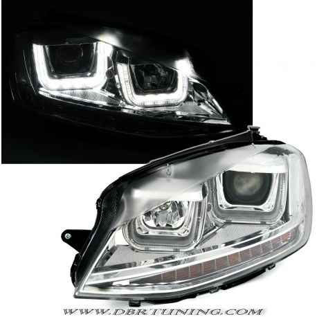 Fari Angel + freccia Led VW GOLF 7 12-17 neri