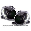 Gruppi ottici Angel eyes + Led Fiat 500 07 neri
