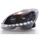 Coppia fari Daylight  Led Mercedes W204 07-11 neri