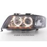 Coppia fari Angel Eyes Audi A6 (4B) 97-01 neri