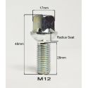 Bullone BIMEC S17A28 M12X1,50 L28 CH17 SFERICO