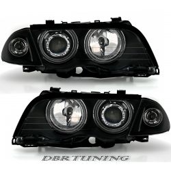 Faros Angel Eyes CCFL BMW 3 4puertas E46 98-01 negros