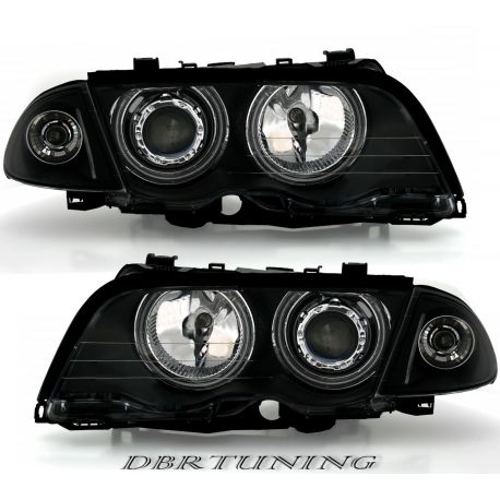 Fari Angel Eyes CCFL BMW 3 4porte E46 98-01 neri