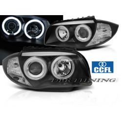 Faros delanteros Angel CCFL Bmw serie 1 E81-87 04-11 negro