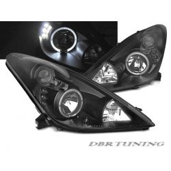 Coppia fari Led Angel Eyes Toyota Celica T23 99-06 neri