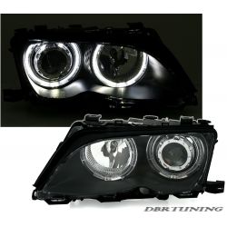 Faros Eyes LED BMW 3 4 pueras E46 01-05 negro