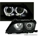 Fari Angel Eyes LED BMW 3 4porte E46 01-05 neri