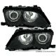 Fari Angel Eyes LED BMW 3 4porte E46 01-05 neri
