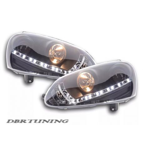 Fari Angel Eyes Led VW GOLF 5 03-08 neri