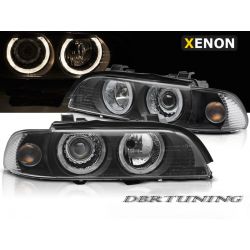 Gruppi ottici Angel Eyes Led BMW E39 Xenon 00-03 neri