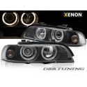 Gruppi ottici Angel Eyes Led BMW E39 Xenon 00-03 neri