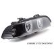 Gruppi ottici Angel Eyes Led BMW E39 Xenon 00-03 neri