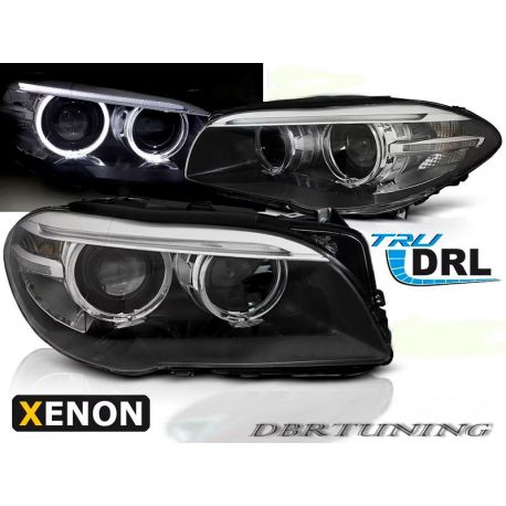 Fari XENON Angel Led DRL BMW F10 F11 11-13 neri