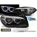 Fari XENON Angel Led DRL BMW F10 F11 11-13 neri