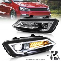 Headlight Dinamic Led VW POLO 6R 09-17 black