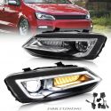 Faros Led dinamicos VW POLO 6R 09-17 negros