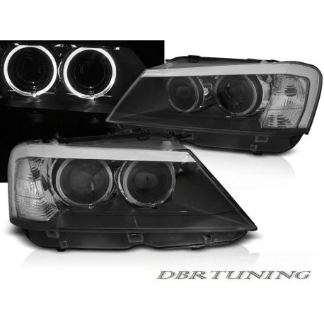 Coppia fari ANGEL EYES LED BMW F25 10-14 neri