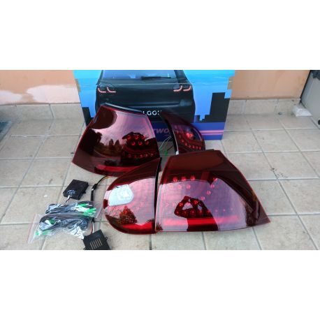 Pilotos LED GOLF 5 03-08 rojo cereza