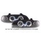 Coppia fari Angel Eyes Led BMW 5 E39 95-03 motor neri