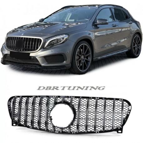 Calandra look GTR Mercedes GLA X156 13-16 nera cromo