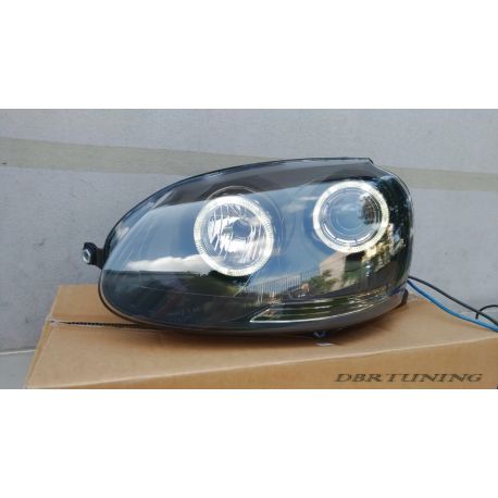 Coppia fari Angel Eyes DEPO VW GOLF 5 03-08 neri