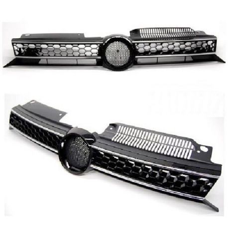 Calandra sportiva VW GOLF 6  look GTD nero-cromo
