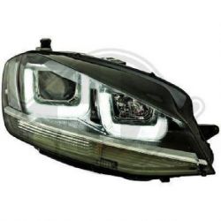 Headlights U-Led 3D VW GOLF 7 12-17 black chrome