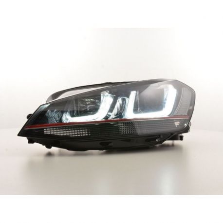 Fari U - Led 3D VW GOLF 7 12-17 neri-rossi