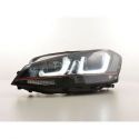 Fari U - Led 3D VW GOLF 7 12-17 neri-rossi