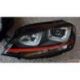 Fari U - Led 3D VW GOLF 7 12-17 neri-rossi