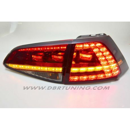Pilotos LED GOLF 7 look GTI, GTD 12-17 rojo