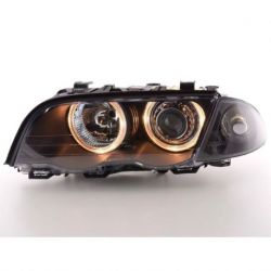 Coppia fari Angel Eyes BMW 3 4porte E46 98-01 nero
